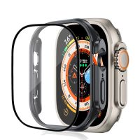 Glass Case For Apple Watch Series Ultra 49mm Strap Smartwatch PC Bumper Screen Protector Tempered Cover iwatch band accessories