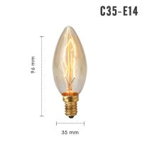 【Big-Sales】 Goodz mall หลอดไฟ LED Vintage Edison E27 Retro โคมไฟ220V 240V 40W G80 G95 ST64 T45 T10 T30 C35 Lampada อุตสาหกรรมบ้าน Decoeration