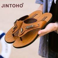 JINTOHO รองเท้าแตะชายรองเท้าสลิปเปอร์คุณภาพสูงขนาดใหญ่,รองเท้าแตะผู้ชายแฟชั่นรองเท้าแตะนวดเท้าชายหาด