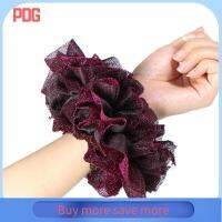 PDG กำมะหยี่สีทอง ขนาดใหญ่ scrunchies ศิลปะผ้าศิลปะ อีลาสติก แถบยางยืดหยุ่น ง่ายๆ ชุดคลุมศีรษะ แหวนผมผ้ากำมะหยี่เงายืดหยุ่น ผมเส้นผม