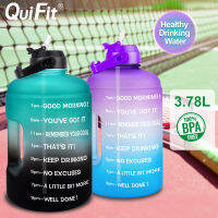 QuiFit แกลลอนกระบอกน้ำ3.78L 128ออนซ์สร้างแรงบันดาลใจผู้ผลิตเวลาทนทานและรีไซเคิล Tumbler ขวดฟรี BPA สำหรับ Fitness Enthusiasts กลางแจ้ง