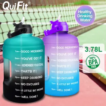 QuiFit 1 Litre Running Water Bottle with Straw, 1000 ML 32oz BPA