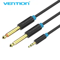 Vention Audio Cable 6.35mm Male 1/4 Mono Jack to Stereo 1/8 Jack 3.5mm to Dual 6.5mm Aux Cable for Mixer Amplifier DVD Player