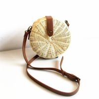 Yogodlns Handcraft Rattan Bag Knitting Straw Women Beach Circle Summer Sling Shoulder Purse READY STOCK