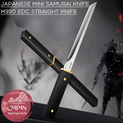 JAPAN Mini Samurai Knife M390 ดาบซามูไร 20CM ความแข็งสูง 62HRC สแตนเลส 3Cr13 EDC （Every Day Carry） Japanese Tactical Knife Hunting Knife （รุ่นมินิ）