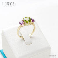 Lenya Jewelry แหวนเงินแท้ 925 ประดับอัญมณีแท้ เม็ดโต ดีไซน์สุดคลาสิค เหมาะสำหรับสวมใส่กับเสื้อผ้าทุกชุดทุกสไตล์