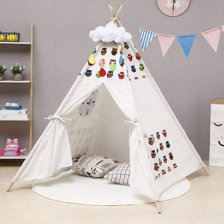 indoor-playhouse-toy-teepee-play-tent-for-kids-toddlers-with-carry-case-foldable-childrens-playhouse