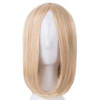 【LZ】✥✵๑  Fei-Show Synthetic Heat Resistant Fiber Short Blonde Wavy Picture Like Bangs Wig Costume Cosplay Salon Party Pink Hairpiece