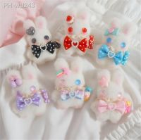 Cute Girl Plush Rabbit Bow Hairpin Brooch Cosplay Hair Accessories Kawaii Lolita JK Accessories Gift B2102