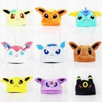 【CW】 30cm In Diameter Pokemon Glaceon Leafeon Umbreon Espeon Jolteon Vaporeon Flareon Eevee Sylveon Plush Cap Hats Toys Kids Gifts