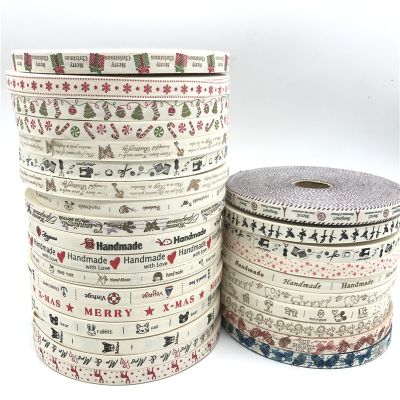 5 Yards/lot 15mm Cotton Ribbon Handmade Design Printed Cotton Ribbons For Wedding Christmas Decoration DIY Sewing Fabric Gift Wrapping  Bags
