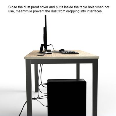 ”【；【-= Orico Desk Grommet USB 3.0 Hub With Microphone Headphone Ports Home Office Desktop USB Organizer Extender