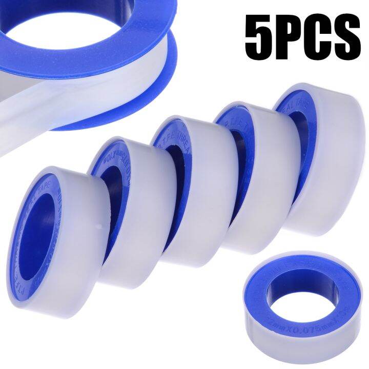 5pcs-ptfe-thread-sealing-pipe-tape-gas-water-tape-10-meters-waterproof-engineering-dedicated-duct-tap-evacuum-seal-roll-adhesives-tape