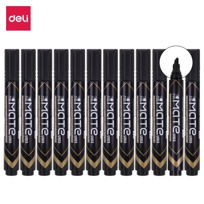 New Deli smooth writing waterproof Black Mark pen Office School Stationery Marker Pen Big Oil Multi Function Mark Pen