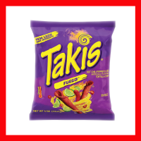 Takis Fuego Hot Chili Pepper &amp; Lime Tortilla Chips 40oz ขนม ขนมแท่ง ขนมข้าวโพด  (ห่อใหญ่ 113g)