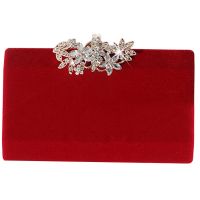 Fashion Noble Lady Rhinestone Evening Clutch Tote Bag Solid Women Shoulder Chain Suede Surface