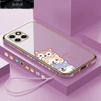 AnDyH Casing Case For Infinix Zero 5G Smart 6 HD Zero Ultra 5G Zero 5G 2023 Case Fashion Cute Cartoon Dogs Luxury Chrome Plated Soft TPU Square Phone Case Full Cover Camera Protection Anti Gores Rubber Cases For Girls