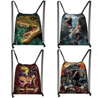 Dinosaur Print Drawstring Bag Women Men Storage Bag Teenager Boys Girls Backpack Travel Bags Kids Bookbag Gift