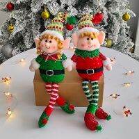 【CW】 1pc Cute Red and Green Long-Legged Elf Dolls Gift for Kids Room Decoration Birthday Party Gifts Home Xmas Tree Decor Doll