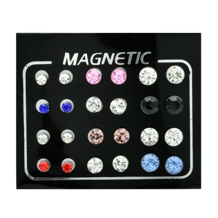 12-pairs-mixed-colors-crystal-rhinestone-magnetic-stud-earrings-non-piercing-clip-on-earrings-fashion-jewelry-unisex