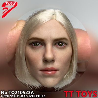 16 White Short Hair 7.0 Natasha Romanoff Scarlett Johansson Head Sculpt DIY 12 Action Figure