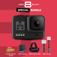 GoPro Hero 8 Black Special Bundle HERO 8 Black, Shorty, Head Strap, Sandisk Extreme 32GB , Battery เสริม ประกันศูนย์