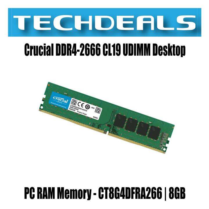 Crucial DDR4-2666 CL19 UDIMM Desktop PC RAM Memory - CT8G4DFRA266 | 8GB ...