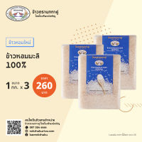 ข้าวตรานกทาคู่ ข้าวหอมมะลิ 100% (ข้าวหอมใหม่) ขนาด 1 กก. จำนวน 3 แพ็ค