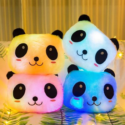 35CM Creative Toy Luminous Pillow Soft Stuffed Plush Glowing Colorful Panda Cushion Led Light Toys Gift For Kids Children Girls