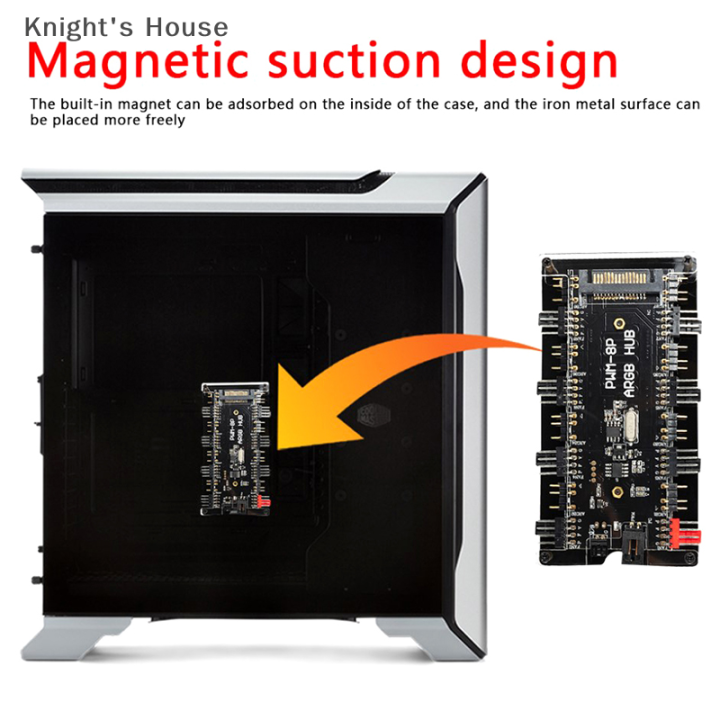 knights-house-อะแดปเตอร์ควบคุมการระบายความร้อนด้วยไฟ12v-4-pin-pwm-argh-สำหรับพีซี