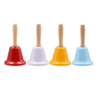 Hand Bell with Wood Handle Christmas Jingles Bell Service Bell Restaurant Reception Bell Iron Dinner Bell for Restaurant