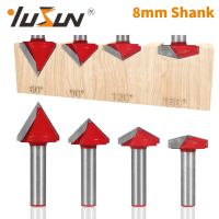 YUSUN 3D V Type Slotting Cutter Bit Router Bit CNC Solid Tungsten Allloy เครื่องตัดมิลลิ่งสําหรับงานไม้สําหรับไม้ Bit Face Mill