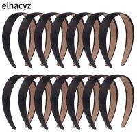 14pcslot New Lady Solid Satin Hair Black Plain Alice Headbands 1Inch Width Hairband Ribbon Hair Accessories