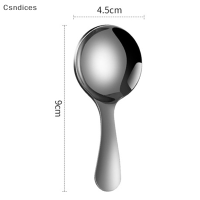 Csndices สแตนเลส304น่ารักด้ามสั้นช้อนหัวกลมช้อนของหวานไอศกรีม
