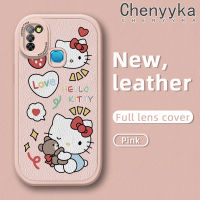 Chenyyka เคสสำหรับ Infinix Smart 5 Hot 10 Lite Smart 6 X657 X657C การ์ตูนน่ารัก Hello Kitty ดีไซน์ใหม่เคสโทรศัพท์หนังนิ่มป้องกันกล้องคลุมทั้งหมดเคสสีกันกระแทกขอบนิ่ม