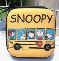 SNOOPY กล่องเก็บสายชาร์จ กล่องเก็บหูฟัง  เอนกประสงค์, Size M ลาย YELLOW  M งานดี evaกันกระแทก ขนาด9.5x9.5x3.5cm กล่องเก็บสายชาร์จ  กล่องเก็บหูฟัง  by NPNN SHOP