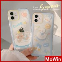 【คุณภาพสูง】Mowin - เคสไอโฟน เคส iPhone ซิลิโคนนุ่มเคส TPU ใสเคสกล้องป้องกันการกระแทกหมีเป็ดสไตล์น่ารักสำหรับ iPhone 13 Pro Max iPhone 12 Pro Max iPhone 11 Pro Max iPhone 7 Plus iPhone XR XS MAX ?MW?