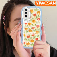 YIWESAN เคสสำหรับ Huawei P30 P30 Pro P30 Lite จิตรกรรมภาพการ์ตูนดอกไม้แฟชั่นสีสันสดใสลายคลื่นขอบนุ่มป้องกันเลนส์กล้องเคสโทรศัพท์แบบใสเคสโปร่งใสซิลิโคนเคสกันกระแทก