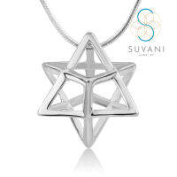 Suvani Jewelry - เงินแท้ 92.5% จี้ดาว เมอร์คาบา ( Merkaba ) พร้อมสร้อยคอเงินแท้ ยาว 18 นิ้ว