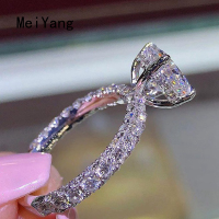 MeiYang รอบแหวนเจ้าหญิงฝัง Rhinestone แหวนแฟชั่นหญิง PARTY ของขวัญ