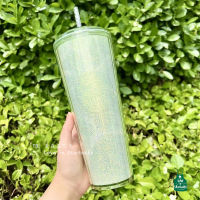 Starbuck Cup 2022 Summer Marble Small Fresh Sparkling Plastic Straw Cup Large Capacity Drinking Cup