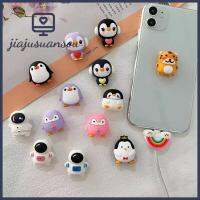 JIAJUSUANSOU สาย USB Usb ซิลิโคนเพนกวินกัดฝาครอบสายชาร์จสายเคเบิลน่ารักสายเคเบิลสายชาร์จสายไฟหลอดประหยัด