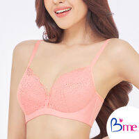 Bme เสื้อชั้นในซ่อนโครง รุ่น ME1C66  สีส้มเเซลมอน/สีนู้ด (ลูกไม้ลาย Cordia ) (แนะนำเลือกไซซ์เป็น  INT เท่านั้น)