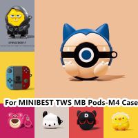 READY STOCK! For Minibest M4 Case Creative Three-dimensional Pattern for MINIBEST TWS MB Pods-M4 Casing Soft Earphone Case Cover