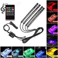 [ANYA Auto Parts] รถ RGB ไฟ LED Strip นีออนโคมไฟตกแต่งบรรยากาศแสงไร้สายระยะไกล/เพลง/การควบคุมเสียงภายในรถแสงกันน้ำ