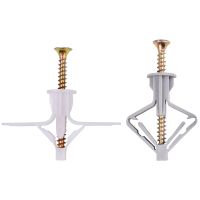 【CW】 100pcs Drywall Anchor Kit With Screws Self Drilling Hollow Wall Expansion Nylon Home Pierced Special For Gypsum Board