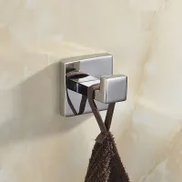 Modern 304 Stainless Steel No Screw Need  Self Adhesive Bathroom Square Towel Hook Coat Hat Door  Hanger  Accessorie Clothes Hangers Pegs