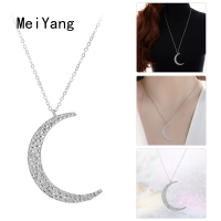 MeiYang เกาหลีแฟชั่น Crescent จี้สร้อยคอผู้หญิง Hollow Moon สร้อยคอเสื้อกันหนาว Chain