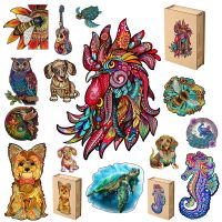 New 2023 Interesting Cock Puzzle 3d Wooden Puzzle With Wooden Box Children Decompression Toys Classic Toys Animal Wooden Puzzles