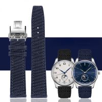 ♔20มิลลิเมตร21มิลลิเมตร22มิลลิเมตรสายนาฬิกาสำหรับ Longines IWC นักบินโปรตุเกสสีฟ้ากองทัพสีเขียวไนล่อนผ้าใบสายนาฬิกาข้อมือหนังอุปกรณ์เสริมสร้อยข้อมือ